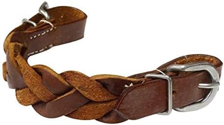 Showman Correa de cuero trenzado con hebillas