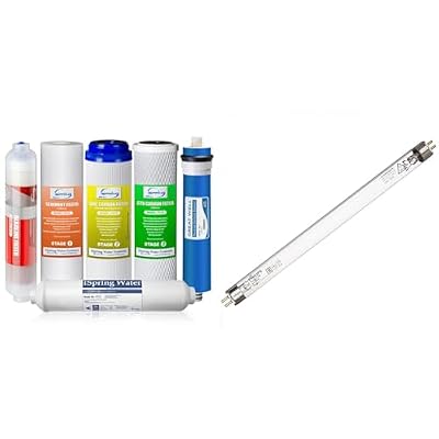 iSpring F6K75 Replacement Under-Sink Water Filters, 6-Stage Reverse Osmosis RO Water Filtration & UVB11 UV lamp, 11W, 1 GPM, 5/8 x 8 1/4"
