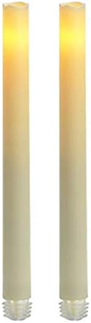 Set of 2 9" Tall LED Flickering Flameless Taper Candles, Ivory- Table Candles Window Candle Lights, Battery Operated Candles Stick Candles, Christmas Candles-- Romance Dinner Candle By JIAJIA Spring