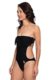 U.S. Polo Assn. Women's Fringe Monokini, Black, X-Large
