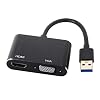 JSER USB 3.0 & 2.0 to HDMI & VGA HDTV Adapter Cable External Graphics Card Compatible for Windows Mac Laptop