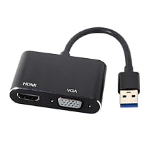 JSER USB 3.0 & 2.0 to HDMI & VGA HDTV Adapter Cable External Graphics Card Compatible for Windows Mac Laptop