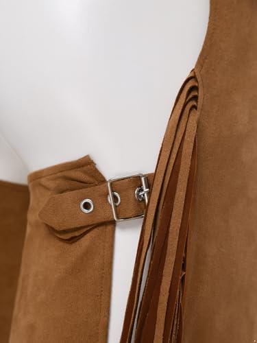 Men's Western Cowboy Chaps Open Crotch Fringe Assless Western Motorcycle Chaps Pants4