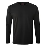 ROCK-IT Apparel Longsleeve Heavy Basic męski T-shirt z długim rękawem, z okrągłym dekoltem, 100% bawełna, rozmiary S-5XL, regularny krój czarny 4XL