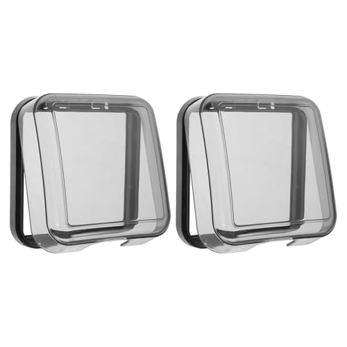 Tofficu Protector de Enchufe Eléctrico Tipo 86 Autoadhesivo, Cubierta Protectora Negra para Tomacorriente Exterior E Interior, 2 Piezas, Tapa Resistente a Agua y Polvo para Baño y Cocina