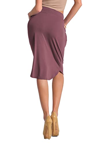 Baiebleue Global Women's Cute And Comfy Skirt Elastic Waist With Pocket Eggplant Xl #TOP2