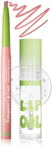 KIMIEYE Matte Finish Lip liner and Nourishing Lip Gloss Kit for Women, High Pigmented Natural Nude Pink Red Brown Lip Pencil Makeup Long Lasting Moisturizing Plumping Lip Oil Gloss Winter Care (#01)