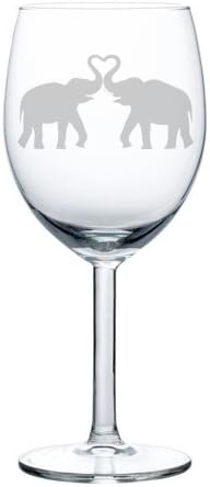 Wine Glass Goblet Elephants Making Heart (10 oz)