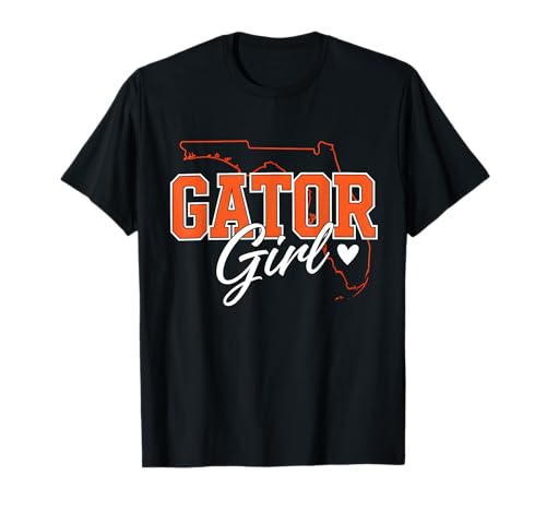 Gator Girl Florida Map Heart Gators Pride College Souvenir T-Shirt