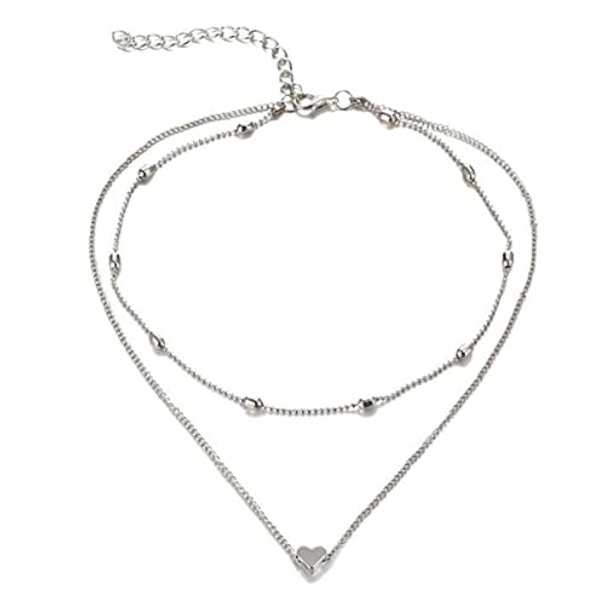 Gold & Silver Plated Layered Necklace Set