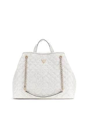 GUESS borsa a tracolla borsa shopper Giully II Large 2 In 1 Tote Cream White bianco