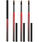 3PCS Nail Art Clean Up Brushes, Round/Angled/flat Acetone Resistant Gel Nail Polish Remover Brush...