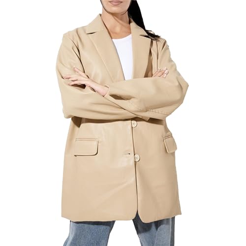 Manteau de motard similicuir femme col châle pour un look sans effort