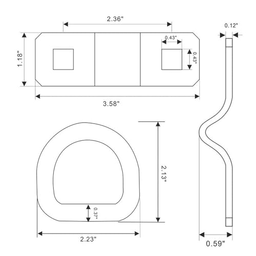 image for D Ring,Tie Down Anchor 4 Pk Robbor Surface Mount Tie Down Ring Heavy D