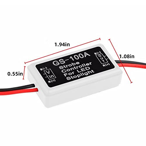 Moioee Car Flash Strobe Controller, 2Pcs Brake Light Flasher Module, 12-30V Led Brake Flasher Stop Light, Abs Auto Flash Module Flash Strobe Controller For Motorcycles Trucks Tail Stop Light (White) #TOP1