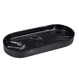 LOORGVEL 収納トレイ 大理調 樹脂製バスルームトレイ バスタブサイド 取り付け簡単 滑り止め加工