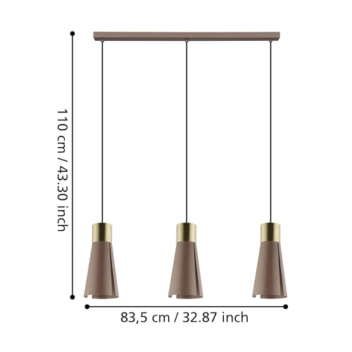 Iluminación colgante de 3 luces Eglo Losalomas, lámpara de techo moderna GU10 en metal moca 5