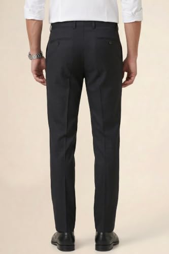 Image of Peter England Men Mid Rise Slim Fit Premium Flat Front Formal Trouser