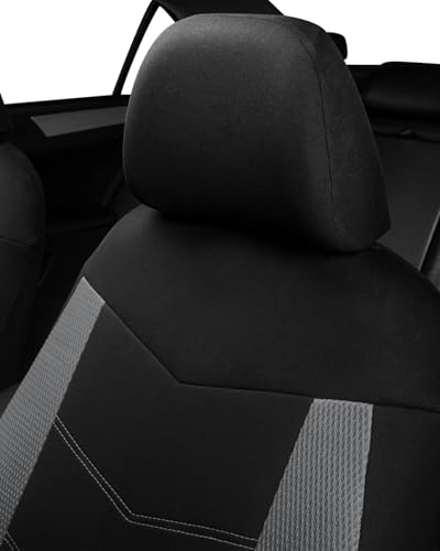 TOYOUN Universal Autositzbezüge für Vordersitze - Sitzbezüge Auto Atmungsaktiv Sitzschoner Auto - Schonbezug Autositz Vorne 2er Set Autozubehör, Grau