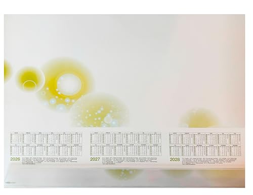 Tiefenbilder Schreibtischunterlage Papier mit Schutzleiste 3-Jahres-Kalender 2026, 2027 und 2028-25 Blatt 59,4 x 42 cm DIN A2