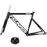 Valdoza Aluminum Alloy Quick Release Frame, 700C Gravel Bike Frame Road Bike Frame, Lightweight Aluminum Alloy Bike Frame with Fork, 52/55cm, Internal Cable Routing, Threaded BB68(Black,52cm)