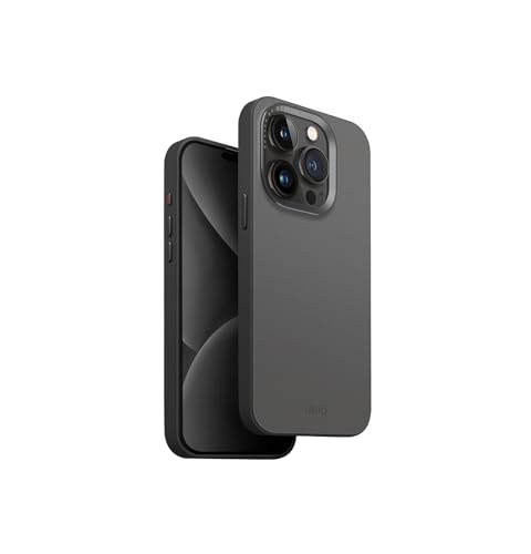 UNIQ Lyden DS - Coque Compatible avec iPhone 15 Pro, Compatible avec Charge magnétique MagClick (Rhino/Noir)