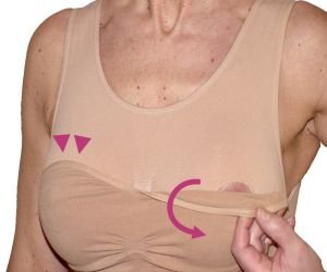 Gilet allaitement coton blanc pour nourrir bébé sans gêne