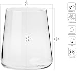 KROSNO Water Juice Drinking Glasses | Set of 6 | 12.9 oz | Avant-Garde Collection | Crystal Glass | Perfect for Home, Restaurants and Parties | Dishwasher Safe