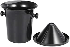 4X Wine Dump Black Plastic Wine Spittoon - Standard Size With Black Funnel Champagne Bucket