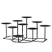 smtyle DIY 9 Mantle Candelabra Flameless or Wax Candle Holders For Fireplace with Black Iron Decoration on Desk / Floor