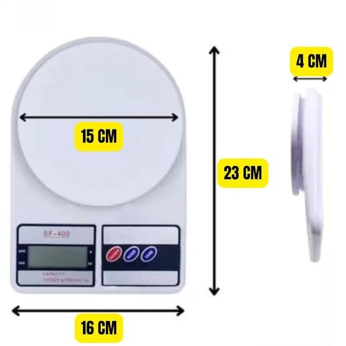 Balança Digital de Cozinha, Até 10 kg, Escala 1grama Balança de Precisão, Pesa Alimentos e Pequenos