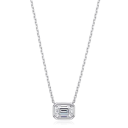 Collier moissanite 2 carats en argent S925 pour femme chic