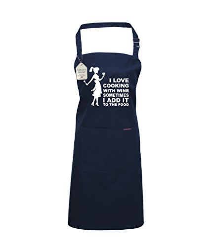 Tablier de cuisine avec inscription humour bleu taille unique ajustable