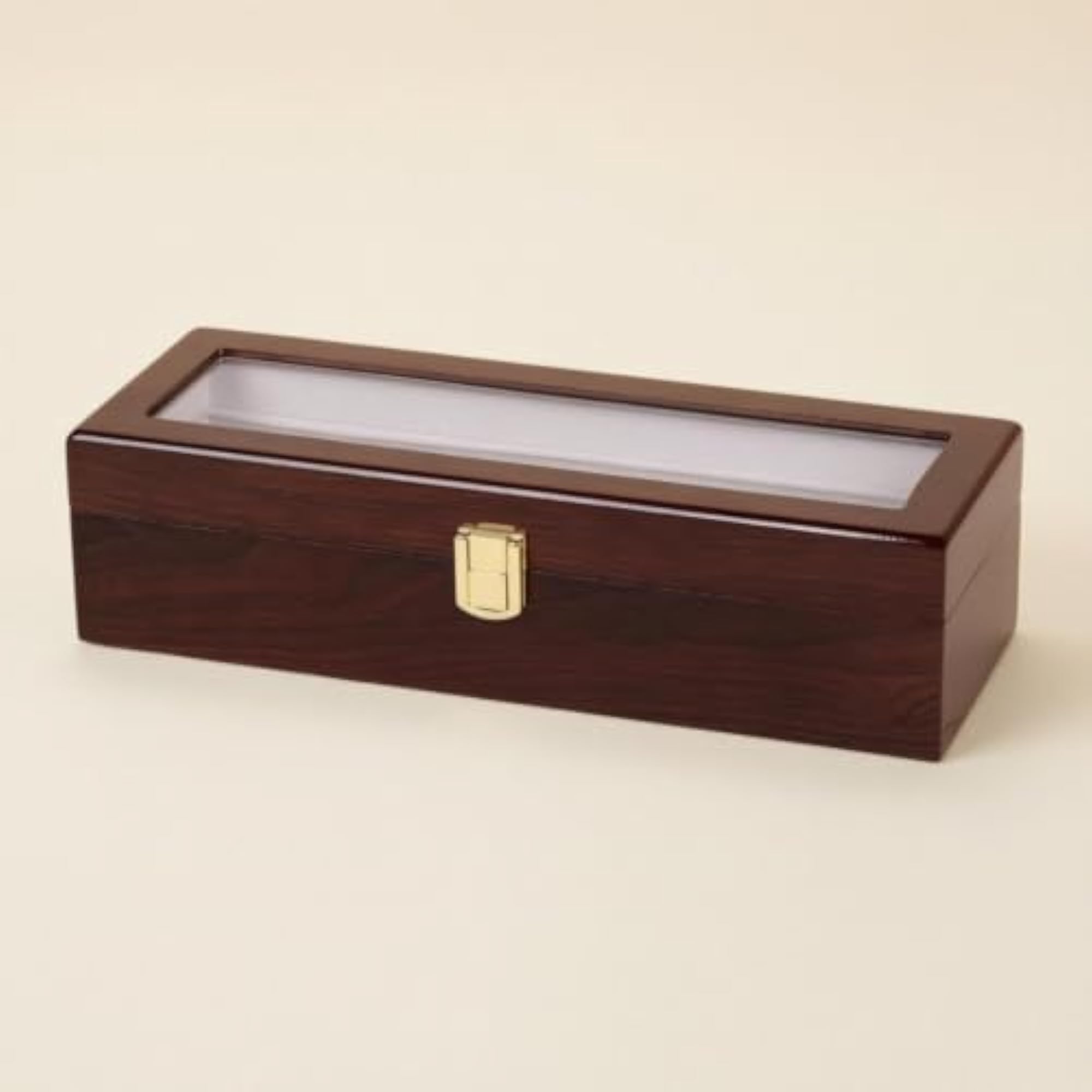 Wooden Watch Storage Box for Collectors, Clear Design