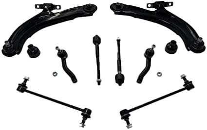 TOTLLE Front Lower Suspension Kit Control Arm With Ball Joint Front Sway Bar End Link Outer Inner Axial Rod Tie Rod End Replacement Chassis Part For 2007-2012 Nissan Sentra K620374 K620373 8pcs