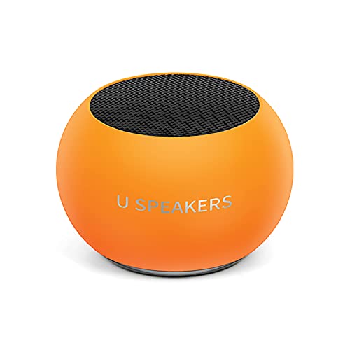 Fashionit U Mini altavoz naranja brillante, brilla en la oscuridad, sonido rico, altavoz Bluetooth portátil, ligero, micrófono integrado y control remoto selfie