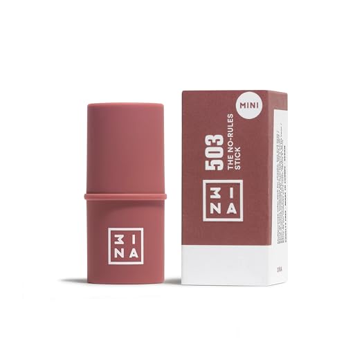 3INA MAKEUP - The No-Rules Stick 503 (mini) - Colorete en Crema Nude con Ácido Hialurónico - Colorete en Barra 3 en 1 Mejillas Labios y Ojos - Colorete Tamaño Viaje - Vegan - Cruelty Free