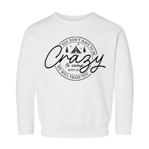 Crazy Camping Kids Sweatshirt Toddler 5T White