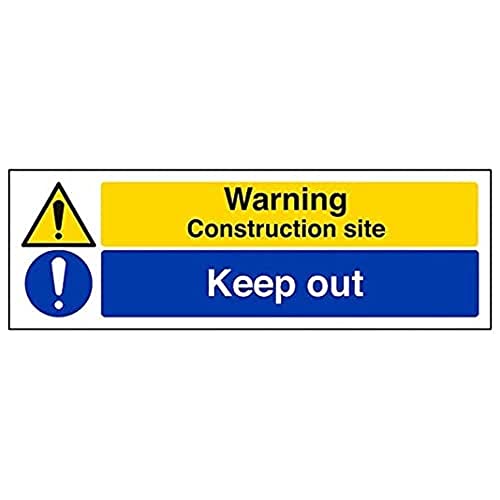 V Safety Eco Friendly Warning Building- Warning, Construction Site/Keep Out - 600 X 200mm, Multi, 600x200mm