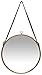 Infinity Instruments Farmhouse Round Hanging Wall Mirror with Leather Strap, 16-inches, Brass