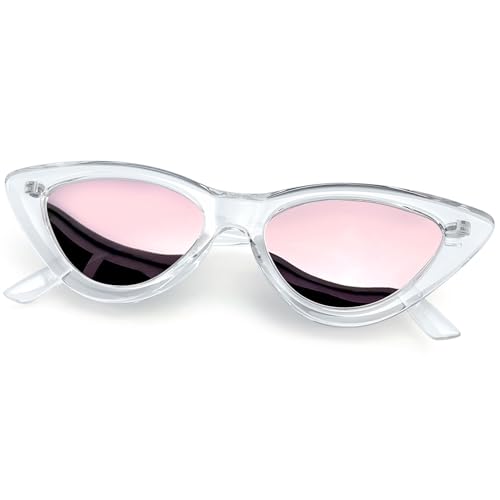 Image of Joopin Small Cat Eye Sunglasses Women Polarised UV400 Transparent Pink