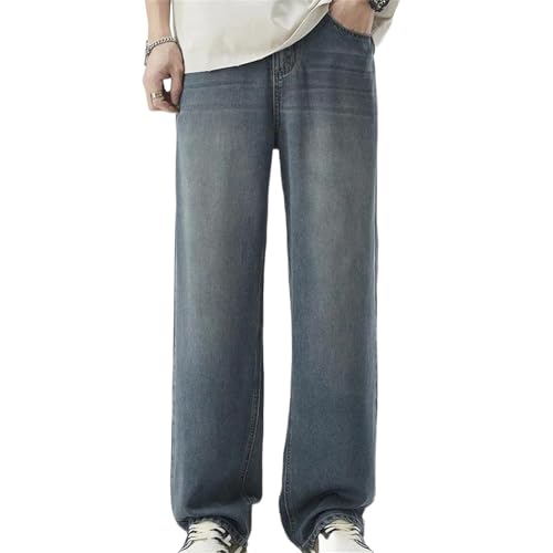 Men's Spring Fall Jeans – Loose Soft Straight Denim Pants, Casual Fashion Streetwear Trousers