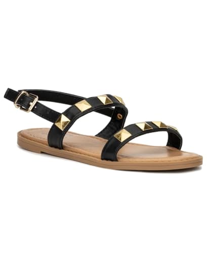 Girls Double Trouble Sandal, Studded Straps, Adjustable Fastening
