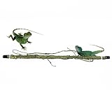 Reptilien Eckast - 50cm/19.69in Kletterast, Langlebige Terrarium Zubehöre Mit Saugnäpfen | Stabile Pflanzen-Dekoration Für Eidechsen, Bartagamen, Geckos, Schlangen, Amphibien, Einfache Montage