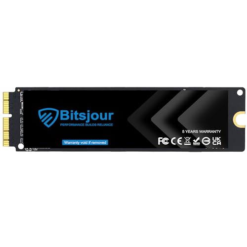 Bitsjour Disque Dur Interne SSD 256Go pour Apple MacBook Air A1465 A1466(2013-2017), MacBook Pro A1502 A1398(2013-2015), iMac A1418/A1419(2013-2017), 12+16 Pin...