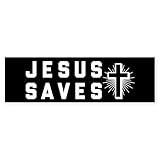 CafePress Jesus Saves Sticker (Bumper) 10'x3' Rectangle Vinyl Bumper Sticker Car...
