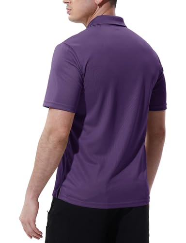 TBMPOY Men's Polo Shirts with Pocket Short Sleeve Quick Dry Casual Sports Outdoor Golf Shirt3