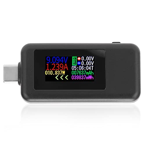 Type-C USB Tester,DC430V USB Power Meter,USB C Power Tester Voltage Current 2 in 1 Meter Voltmeter Ammeter Color Screen