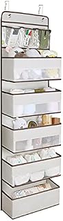 KEEGH Over Door Hanging Organizer Storage with 5 Large Pockets and 3 Small PVC Pockets for Cosmetics Wall Hanging Storage Organizer for Pantry Baby Nursery Bathroom Closet Dorm, (Black)