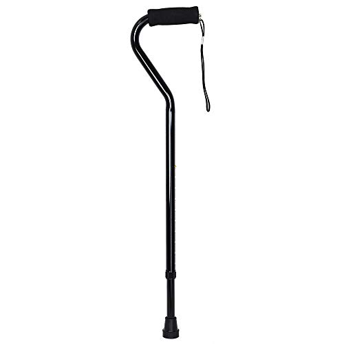 McKesson Cane Offset-Handle Aluminum Black Adjustable Height 30 in to 39 in 1 Count